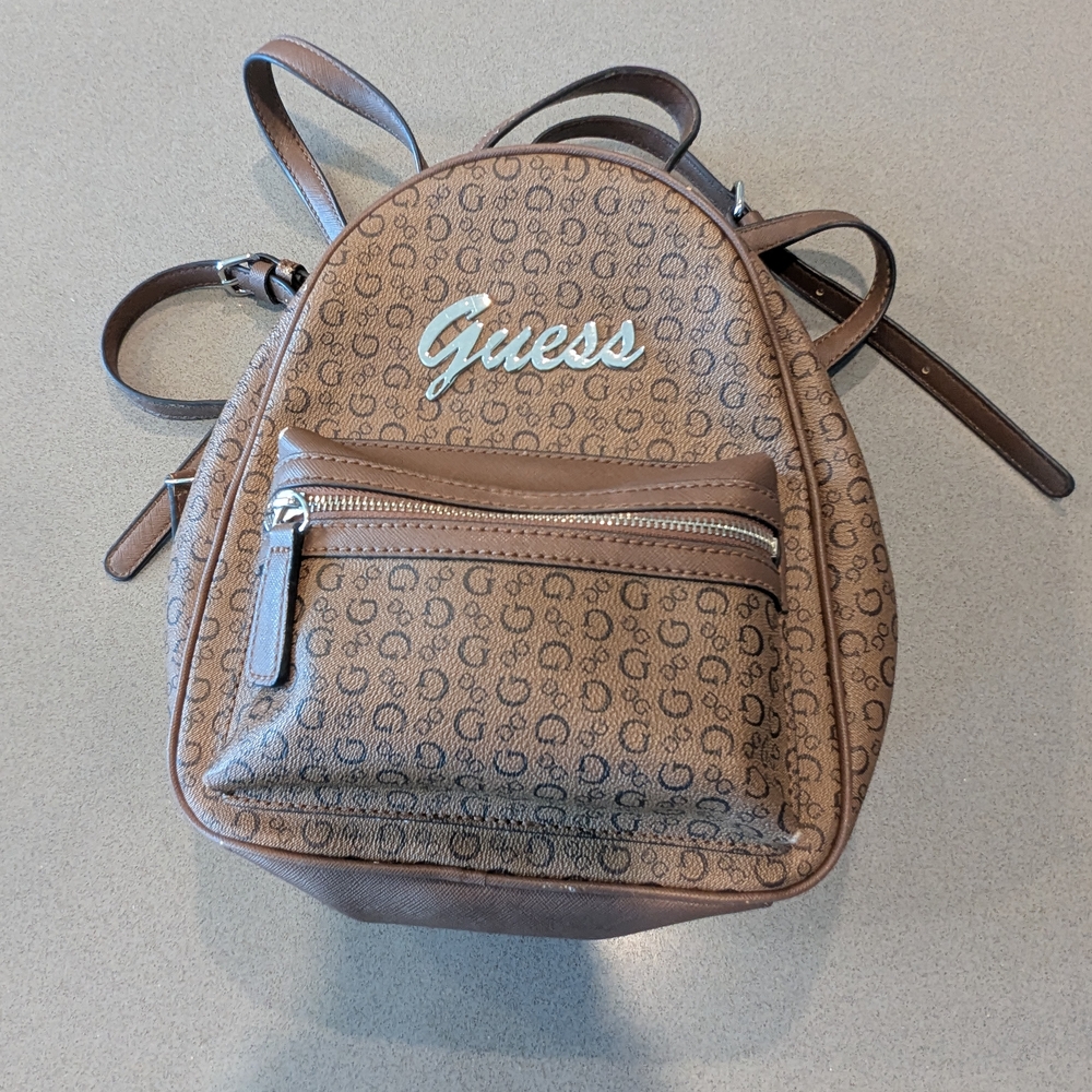 Guess Brown Monogram Backpack - image 1